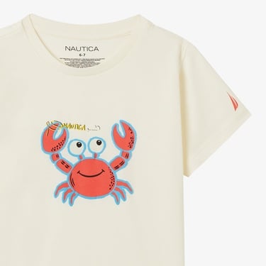  Nautica Erkek Çocuk Krem Regular Fit Baskılı T-Shirt