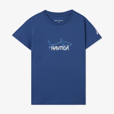  Nautica Erkek Çocuk Mavi Regular Fit Baskılı T-Shirt