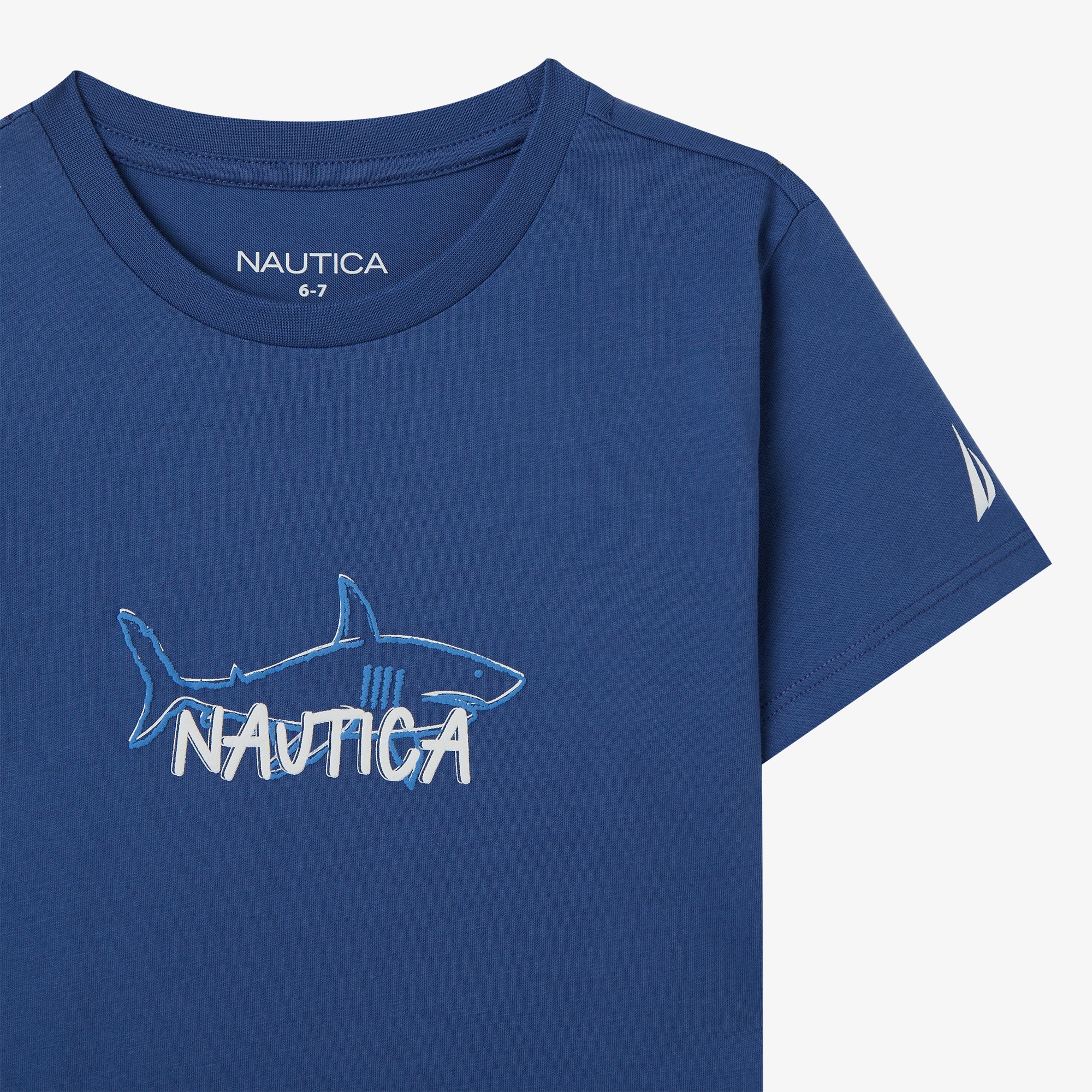 Nautica Erkek Çocuk Mavi Regular Fit Baskılı T-Shirt