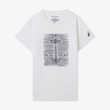  Nautica Erkek Çocuk Beyaz Regular Fit Baskılı T-Shirt