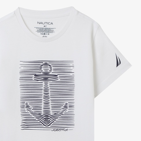  Nautica Erkek Çocuk Beyaz Regular Fit Baskılı T-Shirt