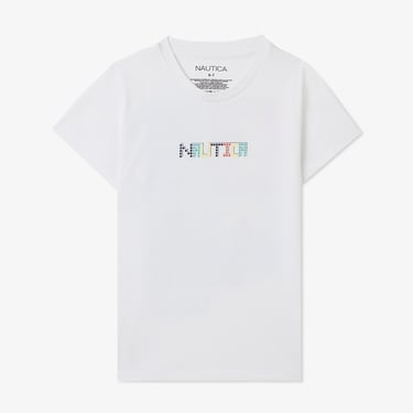  Nautica Erkek Çocuk Beyaz Regular Fit Baskılı T-Shirt