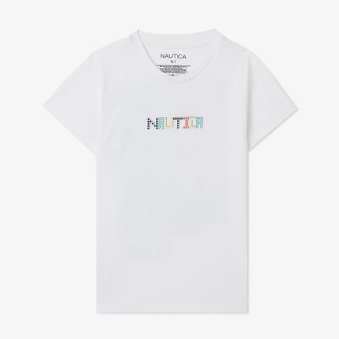  Nautica Erkek Çocuk Beyaz Regular Fit Baskılı T-Shirt