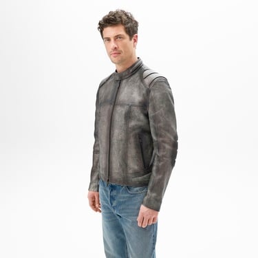  Tirona Gri Erkek Deri Mont