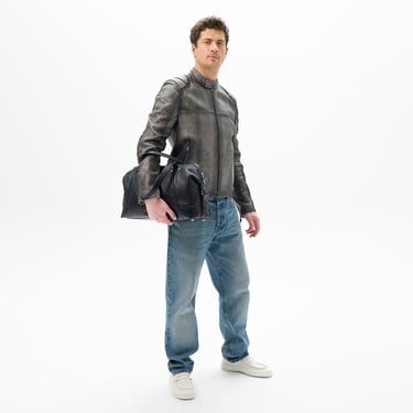  Tirona Gri Erkek Deri Mont