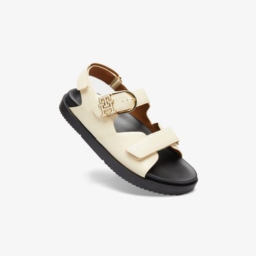  Tommy Hilfiger Leather Sporty Kadın Bej Sandalet