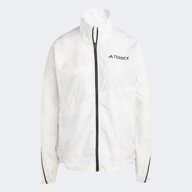  adidas Terrex Multi Printed Kadın Gri Koşu Rüzgarlık