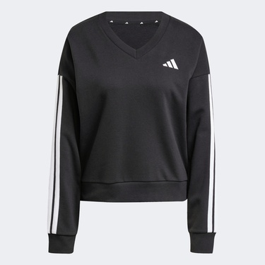  adidas Essentials 3 Stripes French Terry Kadın Siyah Sweatshirt