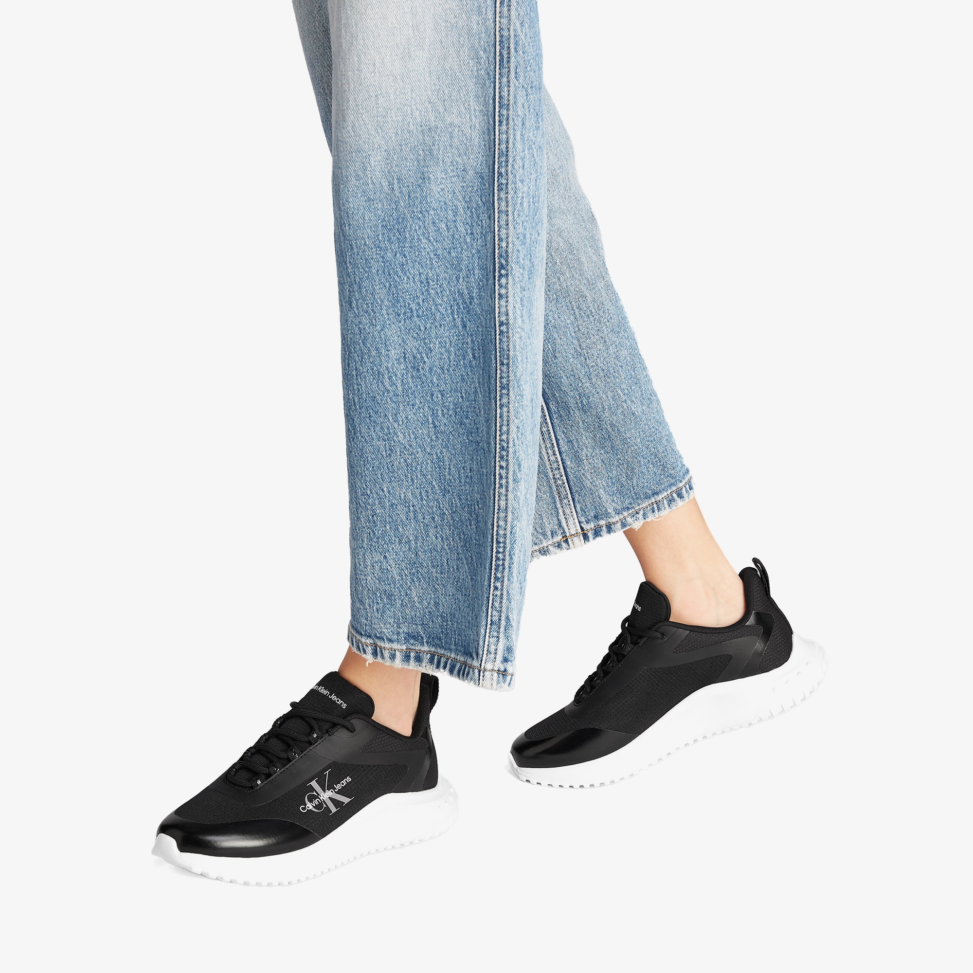 Calvin Klein Eva Runner Low Lace Mix Kadın Siyah Sneaker
