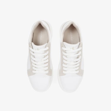  Calvin Klein Chunky Cupsole Canvas Erkek Krem Sneaker