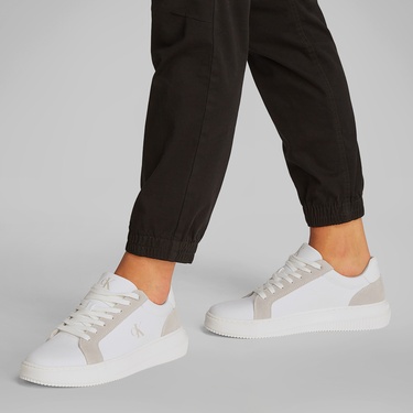  Calvin Klein Chunky Cupsole Canvas Erkek Krem Sneaker