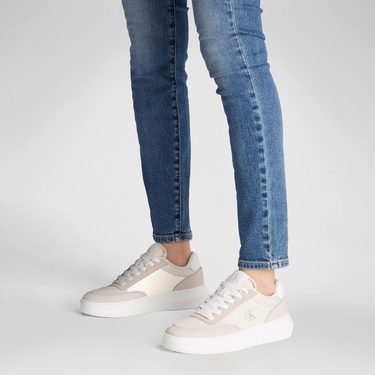  Calvin Klein Chunky Cupsole Low Mix Kadın Beyaz Sneaker