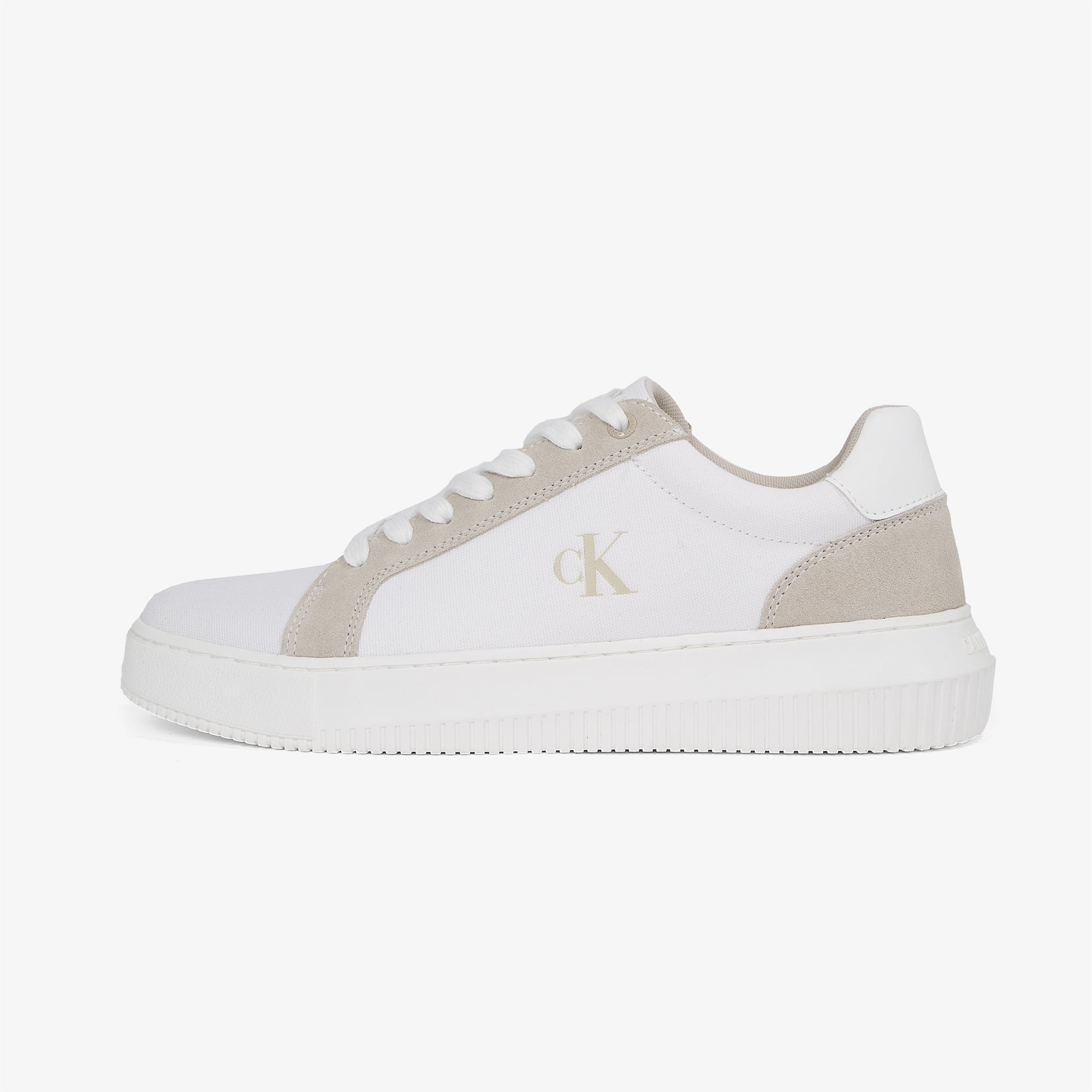 Calvin Klein Chunky Cupsole Canvas Erkek Krem Sneaker