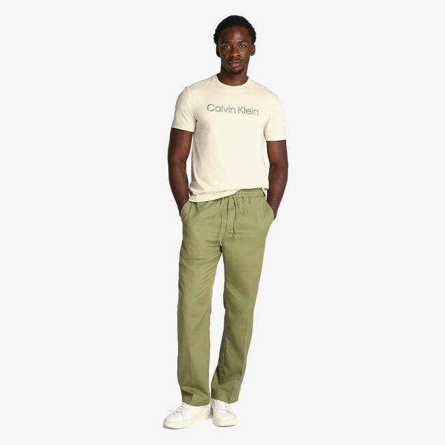  Calvin Klein Cotton Linen Jogger Erkek Yeşil Pantolon