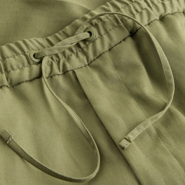  Calvin Klein Cotton Linen Jogger Erkek Yeşil Pantolon