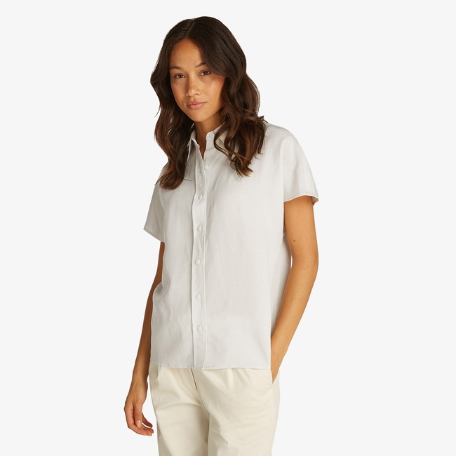  Calvin Klein Linen Blend Kadın Bej Gömlek