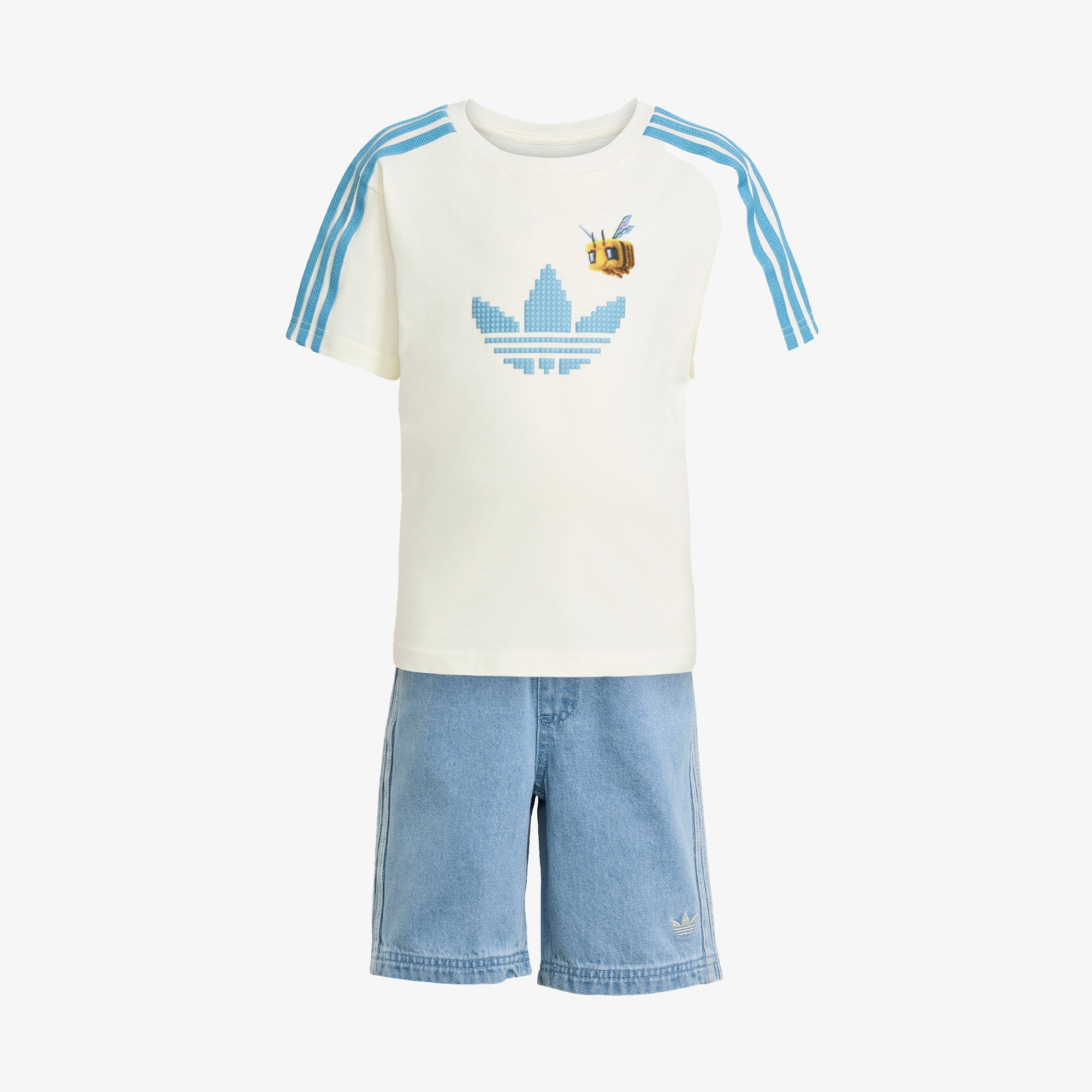 adidas Originals X Minecraft Çocuk Beyaz Şort Takım