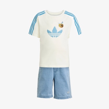  adidas Originals X Minecraft Çocuk Beyaz Şort Takım