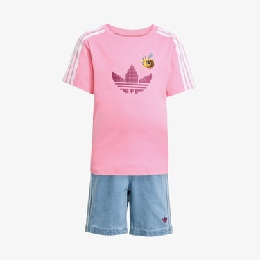  adidas Originals X Minecraft Çocuk Pembe Şort Takım