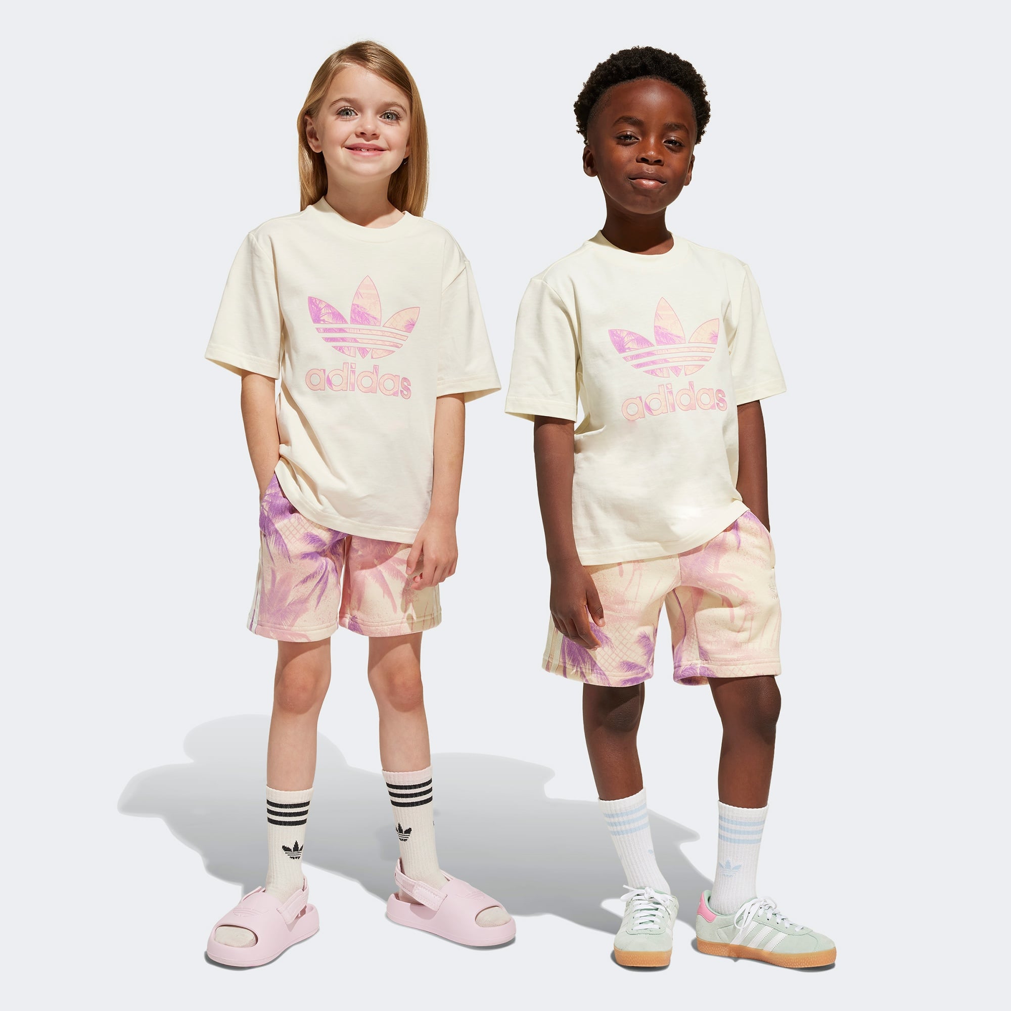 adidas Short Tee Set Çocuk Bej Şort Takım