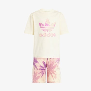  adidas Short Tee Set Çocuk Bej Şort Takım