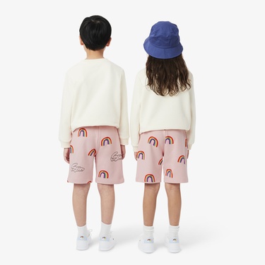  Lacoste Çocuk Desenli Pembe Şort