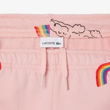  Lacoste Çocuk Desenli Pembe Şort