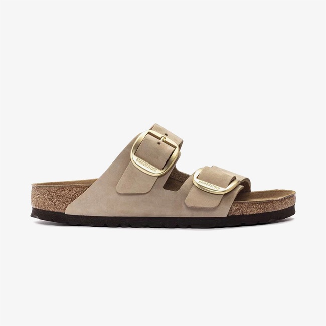  Birkenstock Arizona Big Buckle Nubuk Kadın Krem Terlik