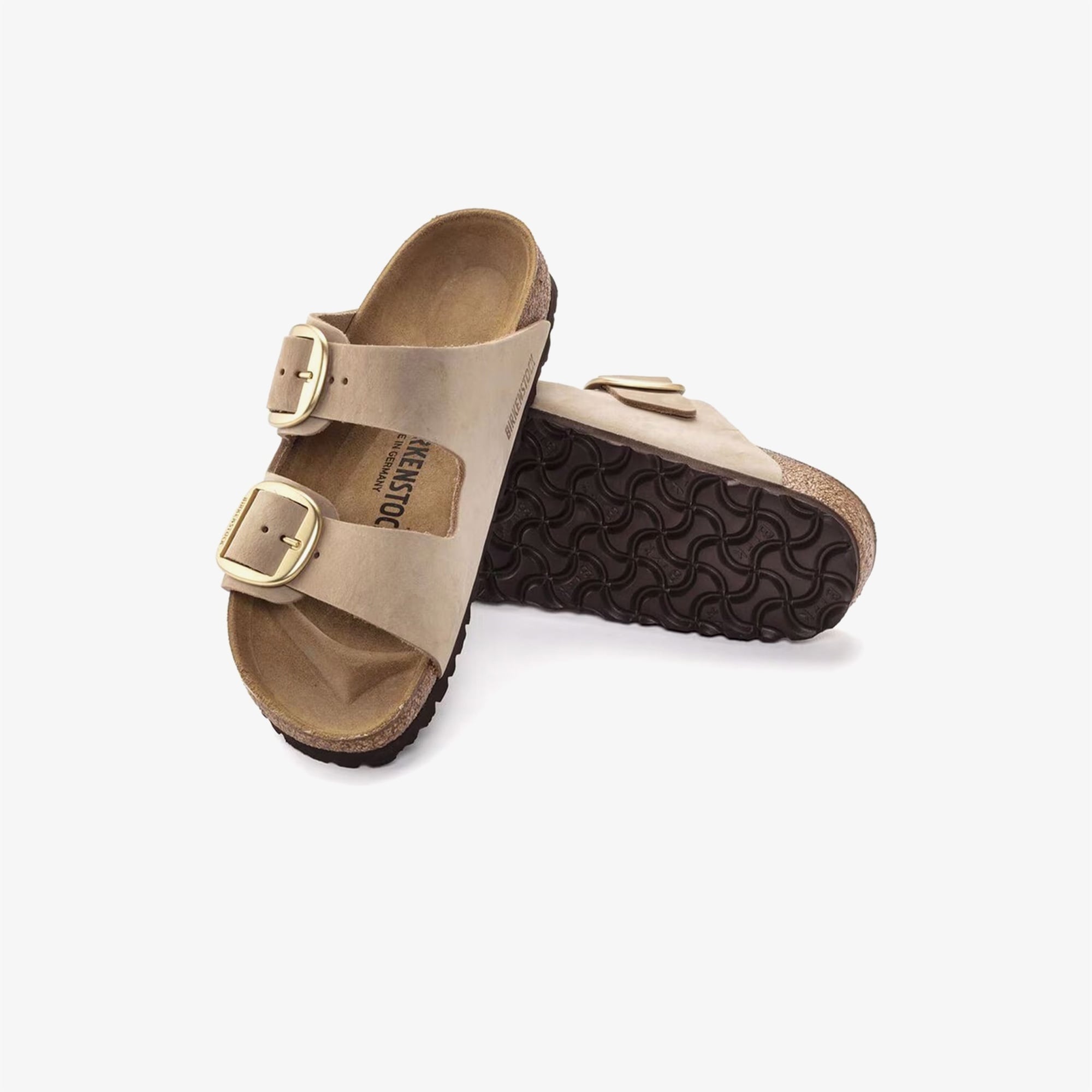 Birkenstock Arizona Big Buckle Nubuk Kadın Krem Terlik