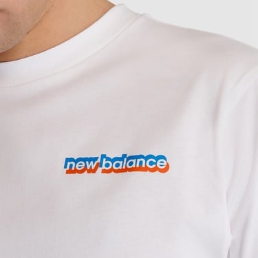  New Balance Lifestyle Erkek Beyaz T-Shirt