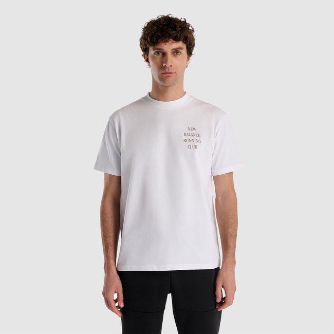  New Balance Lifestyle Erkek Beyaz T-Shirt