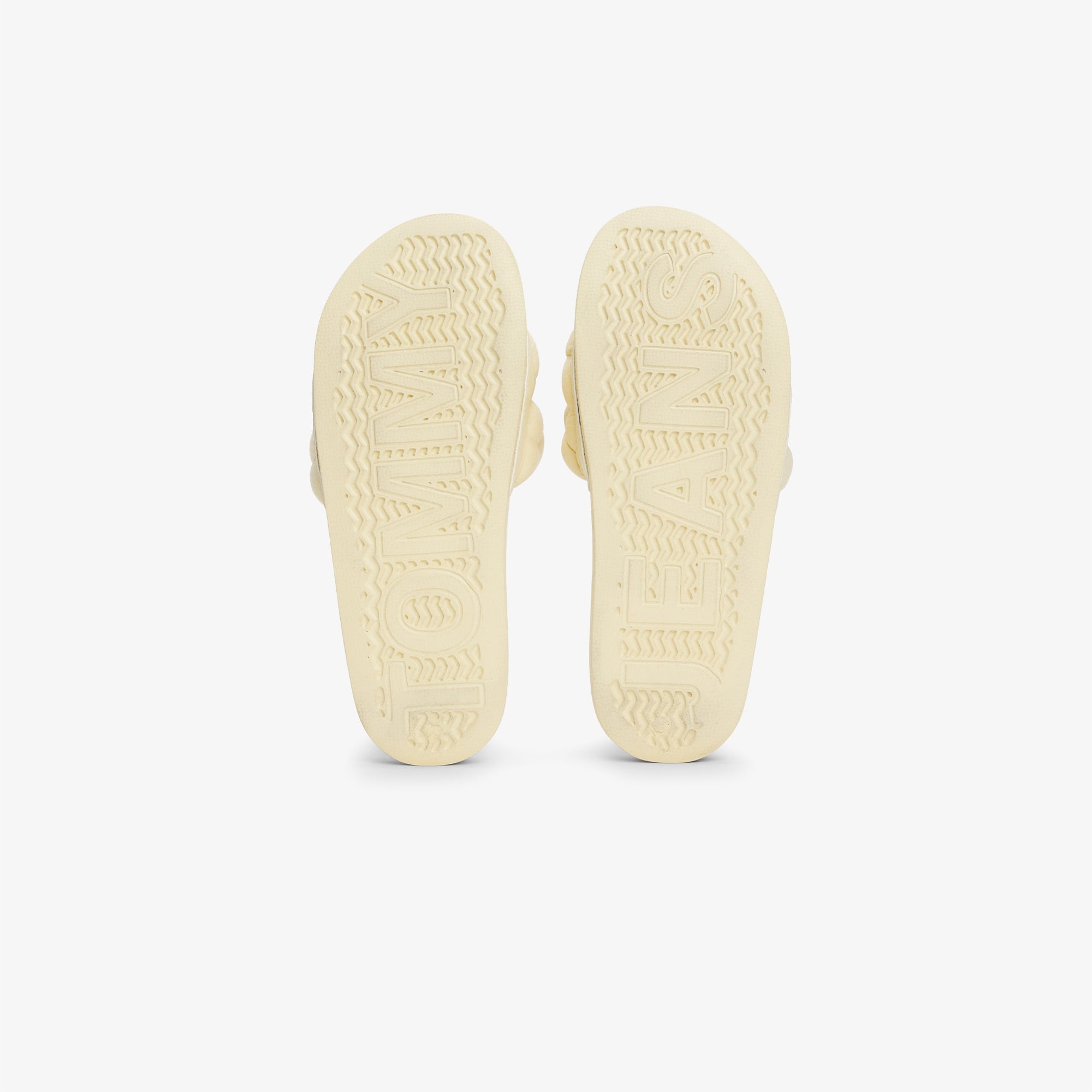 Tommy Jeans Logolu Kalın Örgülü Çift Bantlı Kadın Bej Terlik