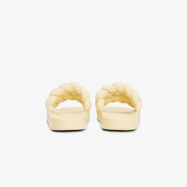  Tommy Jeans Logolu Kalın Örgülü Çift Bantlı Kadın Bej Terlik