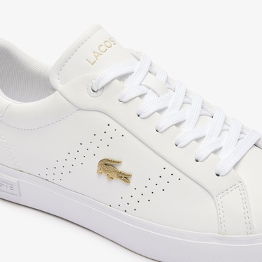  Lacoste Powercourt 2.0 Leather Kadın Beyaz Spor Ayakkabı