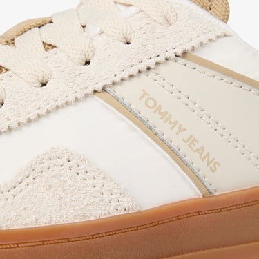  Tommy Hilfiger Greenwich Mix Media Kadın Bej Spor Ayakkabı