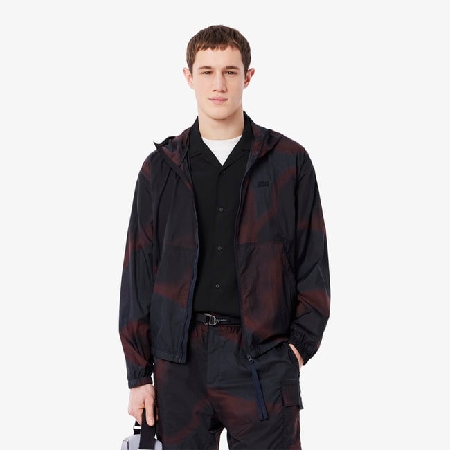  Lacoste Ripstop Naylon Erkek Bordo Ceket