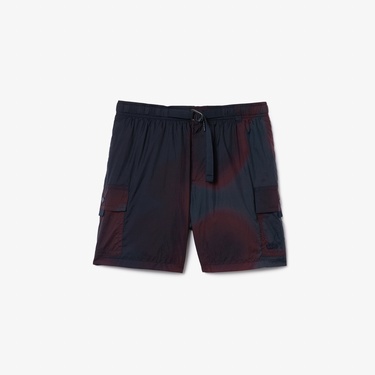 Lacoste Ombre Print Naylon Erkek Bordo Şort