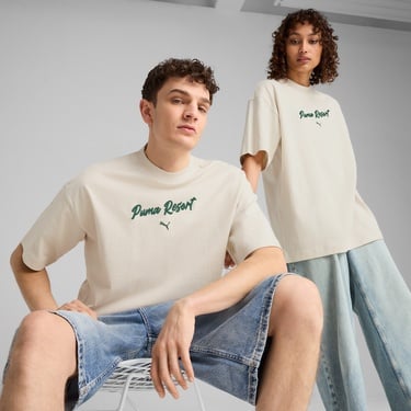  Puma Premium Ess Graphic Erkek Krem T-Shirt