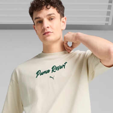  Puma Premium Ess Graphic Erkek Krem T-Shirt