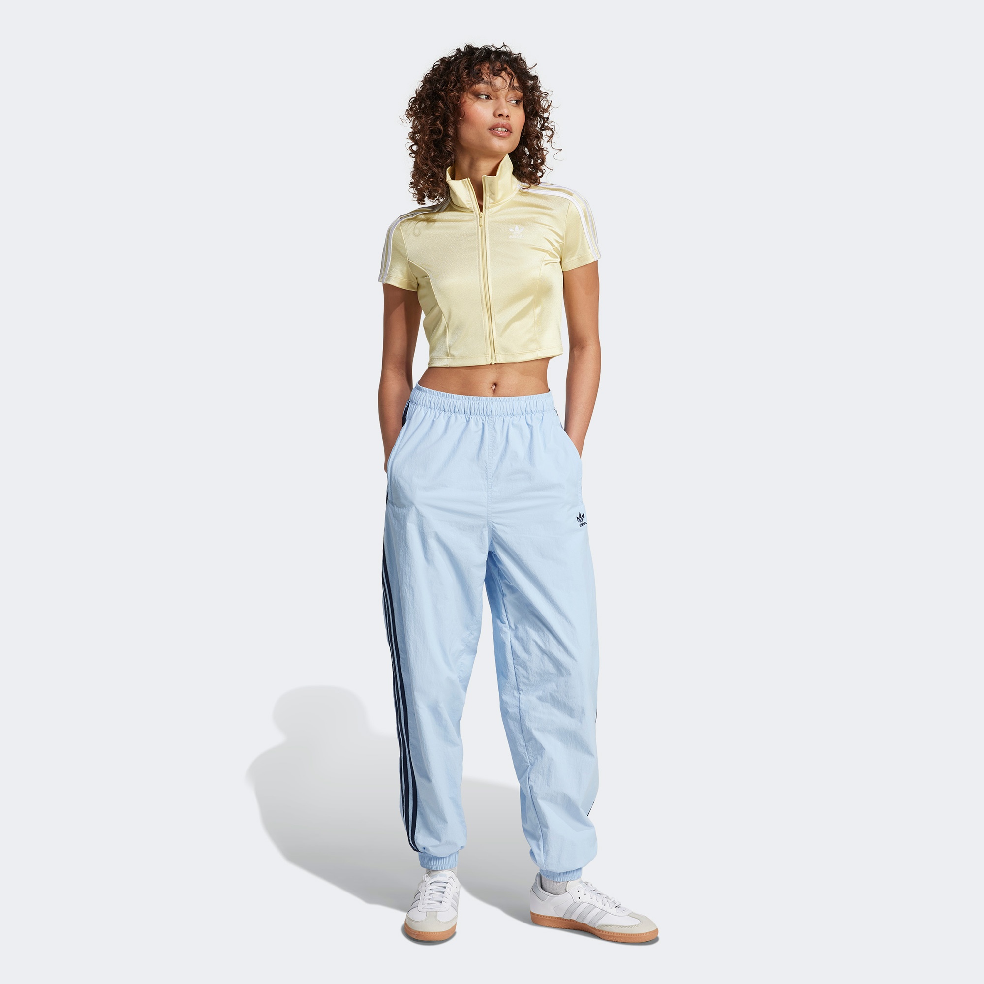 adidas Originals Full Zipped Kadın Sarı Crop Üst