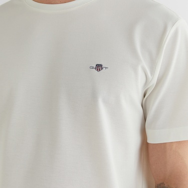  GANT Erkek Krem Regular Fit Bisiklet Yaka T-shirt