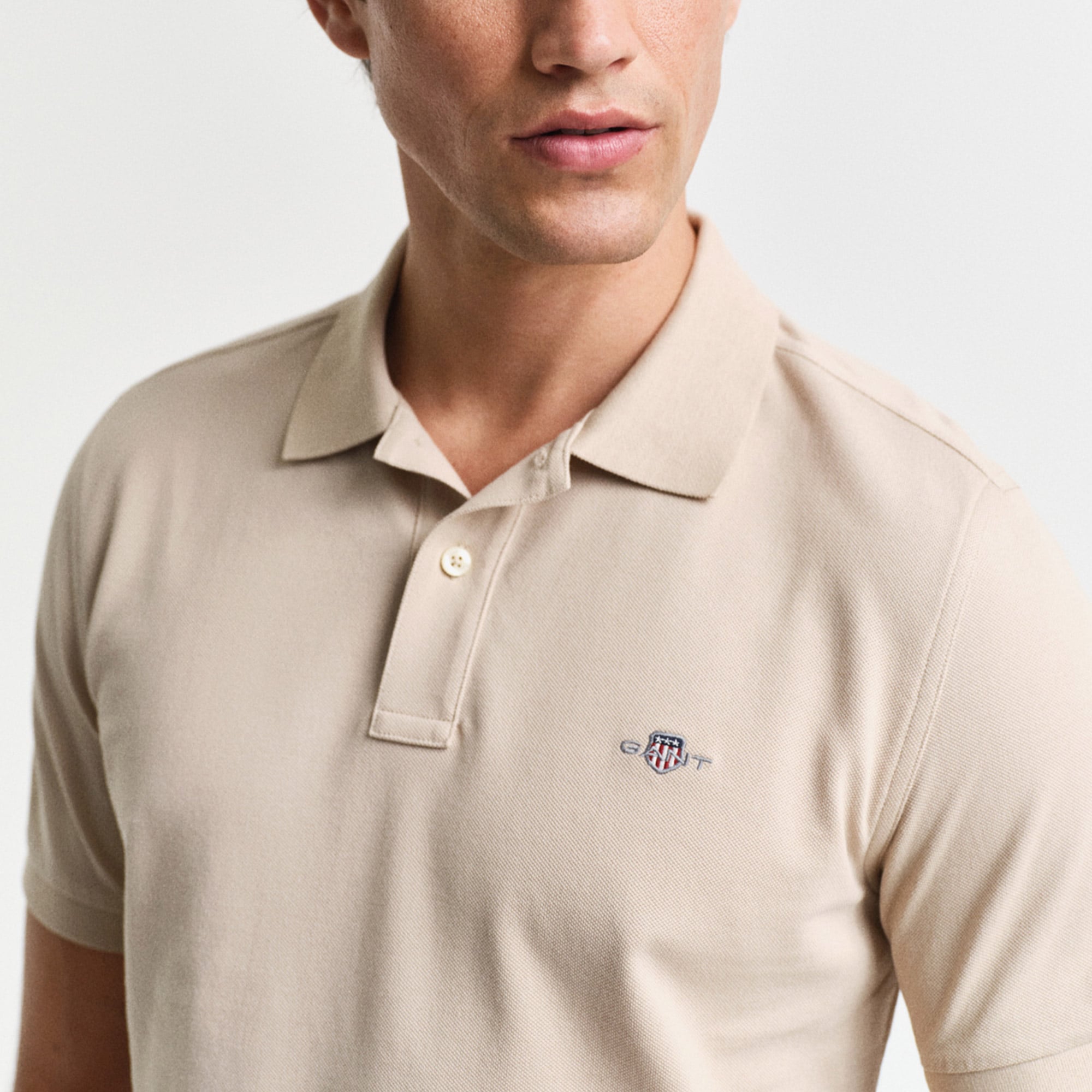  GANT Erkek Bej Regular Fit Polo