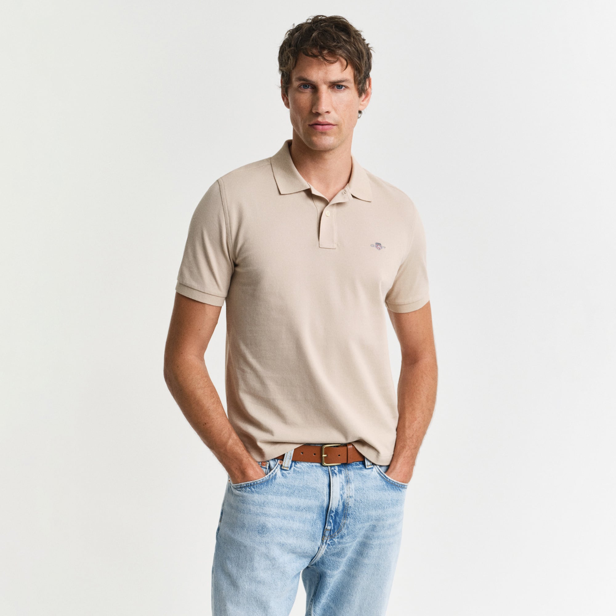  GANT Erkek Bej Regular Fit Polo