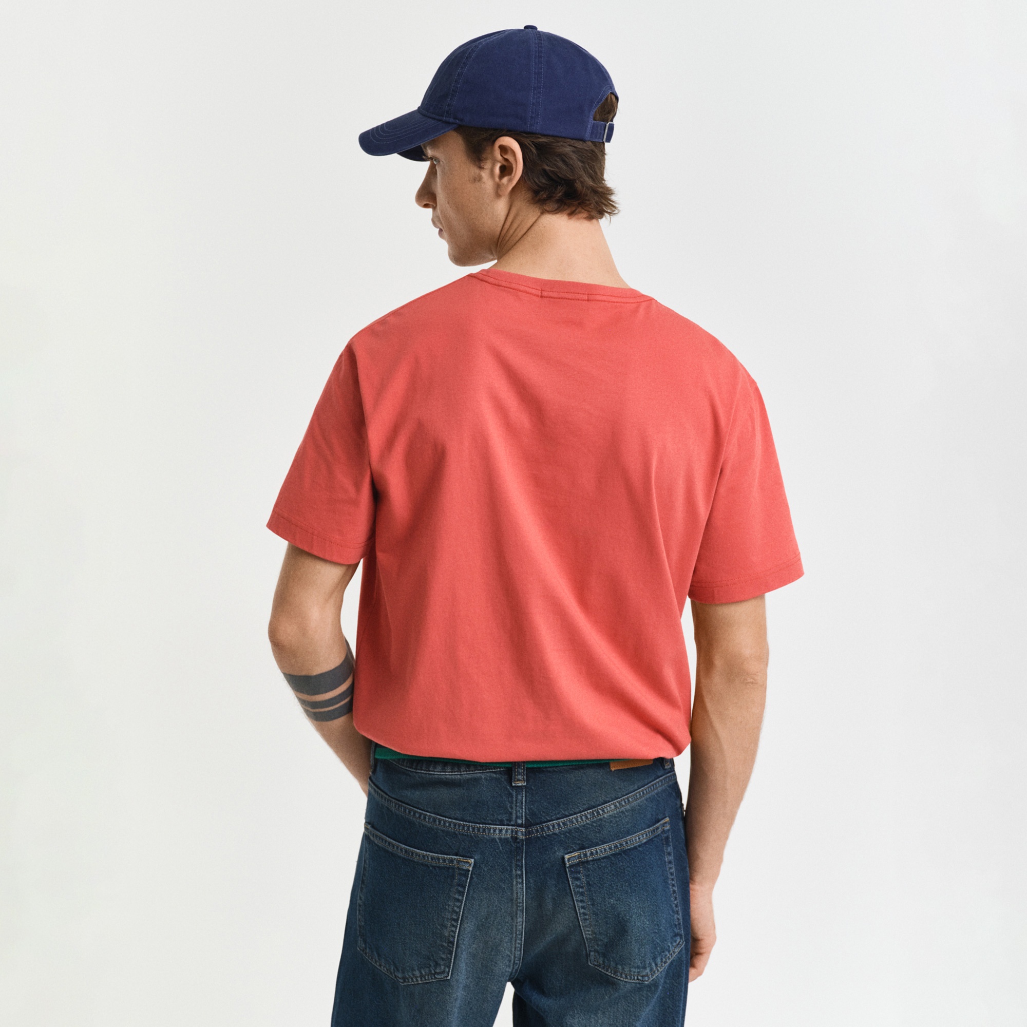 GANT Erkek Kırmızı Regular Fit Bisiklet Yaka T-Shirt