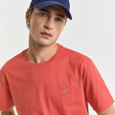  GANT Erkek Kırmızı Regular Fit Bisiklet Yaka T-Shirt