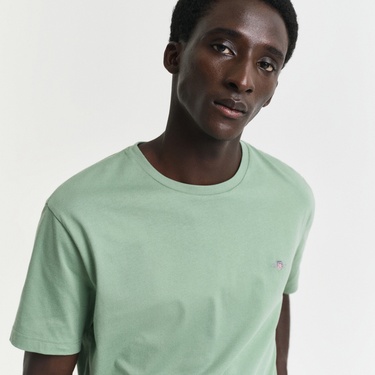  GANT Erkek Yeşil Regular Fit Bisiklet Yaka T-Shirt
