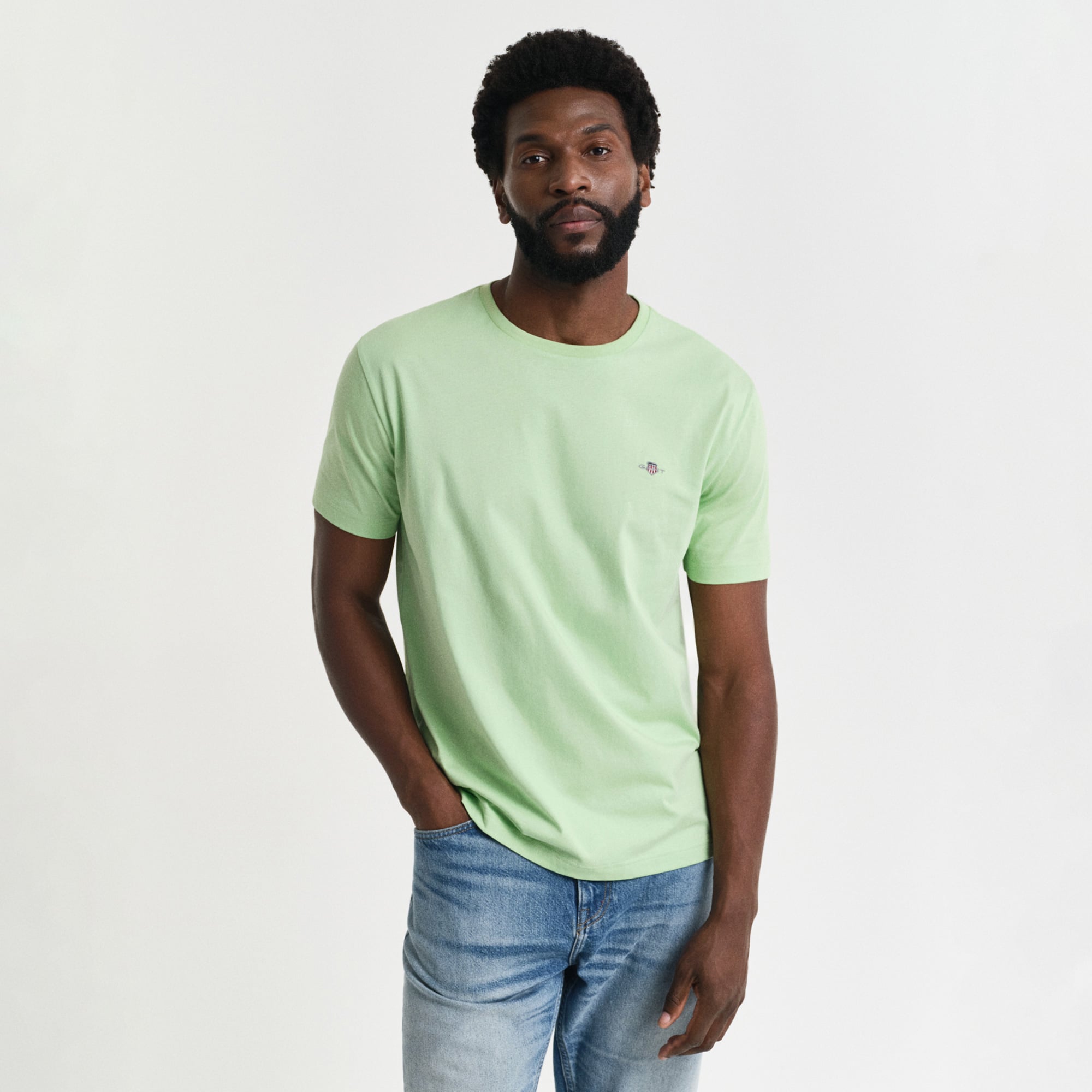  GANT Erkek Yeşil Regular Fit Bisiklet Yaka T-Shirt