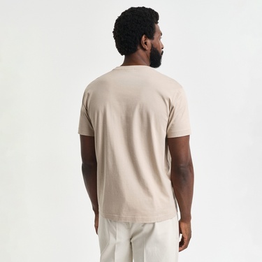  GANT Erkek Bej Regular Fit Bisiklet Yaka T-Shirt