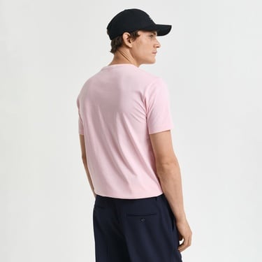  GANT Erkek Pembe Regular Fit Bisiklet Yaka T-Shirt