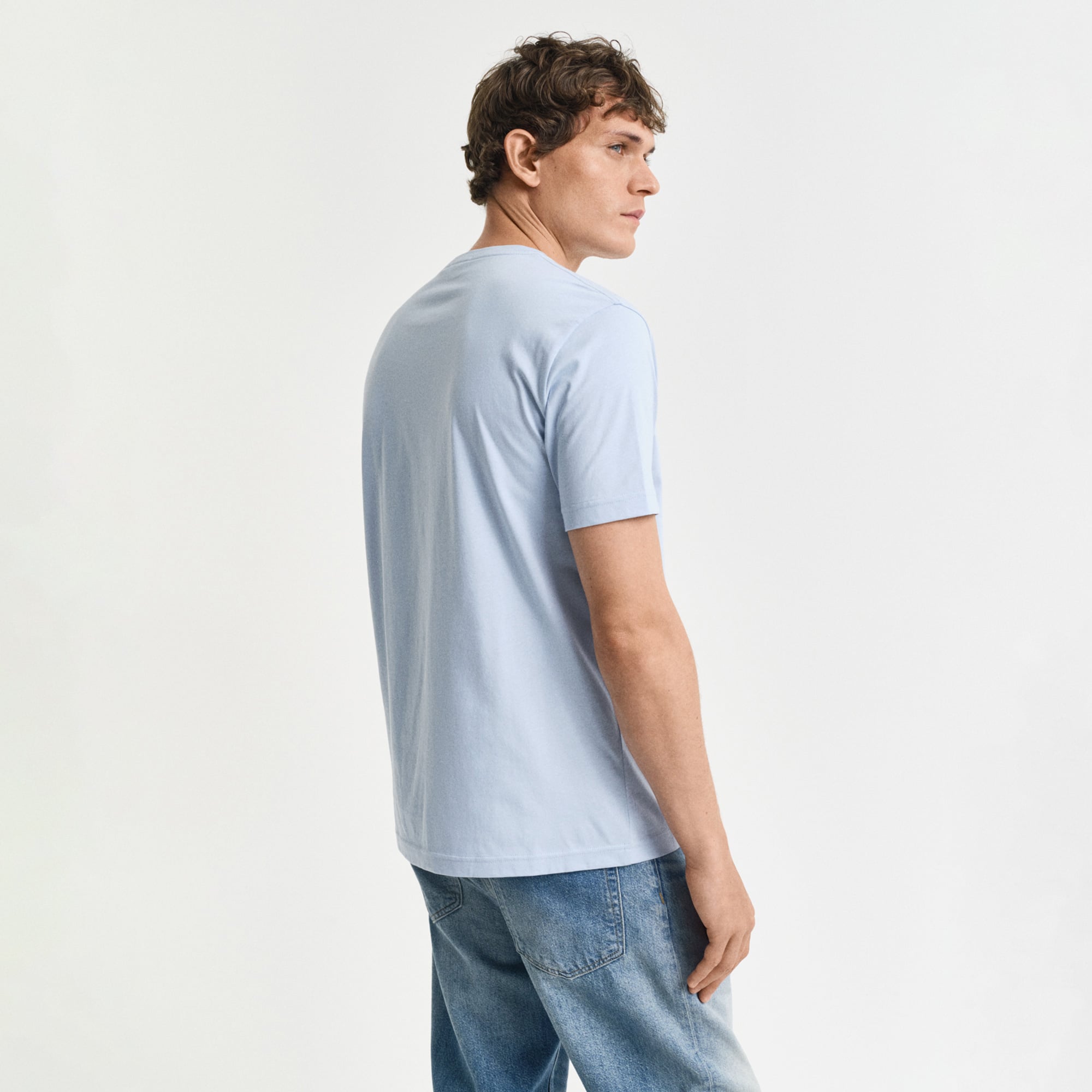  Gant Erkek Mavi Regular Fit Bisiklet Yaka T-shirt